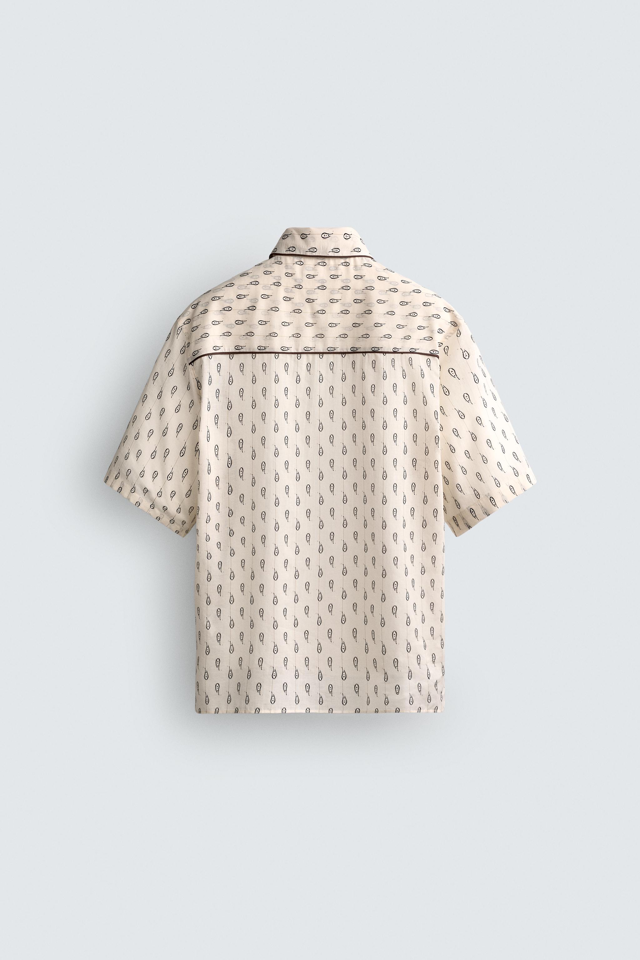CHEMISE RELAXED FIT PAISLEY CONTRASTÉE